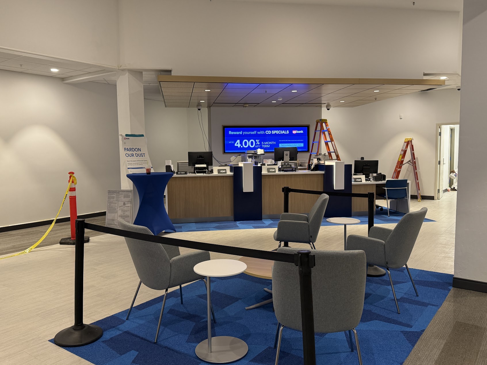 Branch open during construction